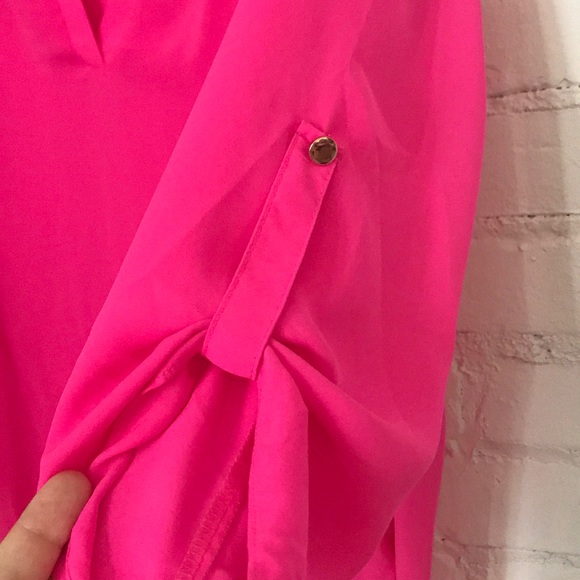 Hot Pink High Low Top - Picture 2 of 5